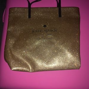 Authentic Kate spade gold sparkle tote bag